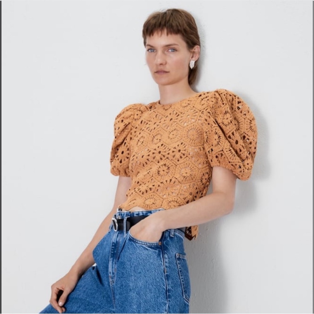 Zara Women Crochet Knit Top Size S - Picture 2 of 14